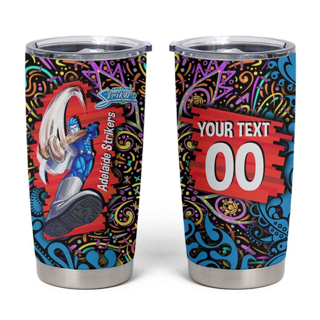 Personalized Adelaide Strikers Tumbler Cup Hippie Psychedelic Pattern Vibrant Mandala Art Style