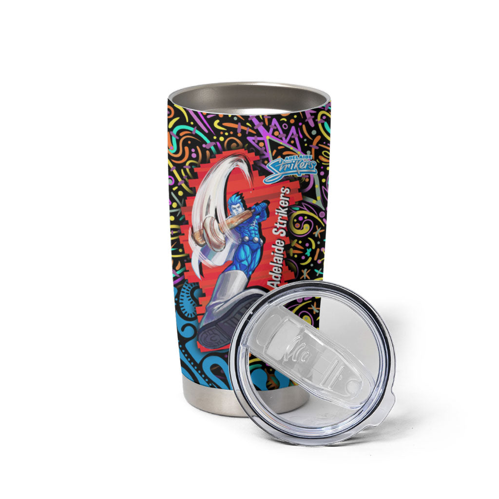 Personalized Adelaide Strikers Tumbler Cup Hippie Psychedelic Pattern Vibrant Mandala Art Style