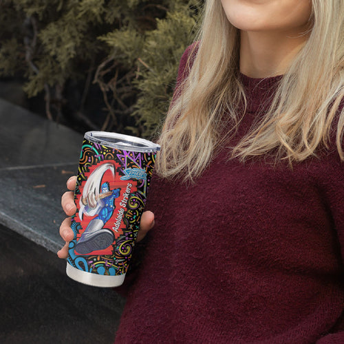 Personalized Adelaide Strikers Tumbler Cup Hippie Psychedelic Pattern Vibrant Mandala Art Style