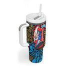 Personalized Adelaide Strikers Tumbler With Handle Hippie Psychedelic Pattern Vibrant Mandala Art Style