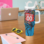 Personalized Adelaide Strikers Tumbler With Handle Hippie Psychedelic Pattern Vibrant Mandala Art Style