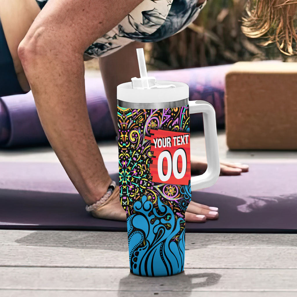 Personalized Adelaide Strikers Tumbler With Handle Hippie Psychedelic Pattern Vibrant Mandala Art Style
