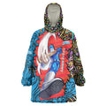 Personalized Adelaide Strikers Wearable Blanket Hoodie Hippie Psychedelic Pattern Vibrant Mandala Art Style