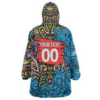 Personalized Adelaide Strikers Wearable Blanket Hoodie Hippie Psychedelic Pattern Vibrant Mandala Art Style