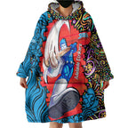 Personalized Adelaide Strikers Wearable Blanket Hoodie Hippie Psychedelic Pattern Vibrant Mandala Art Style
