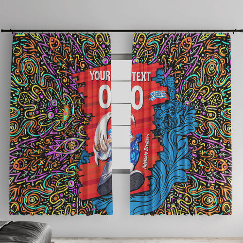 Personalized Adelaide Strikers Window Curtain Hippie Psychedelic Pattern Vibrant Mandala Art Style