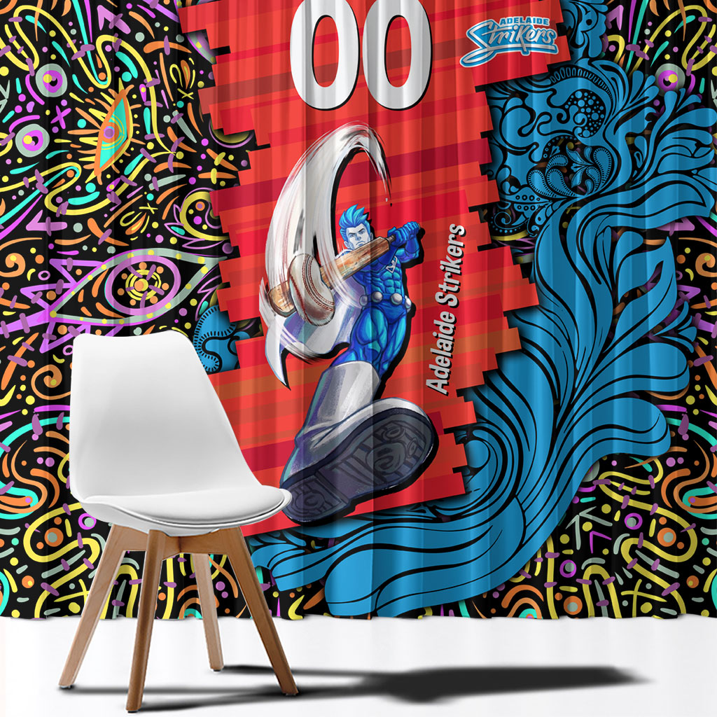Personalized Adelaide Strikers Window Curtain Hippie Psychedelic Pattern Vibrant Mandala Art Style