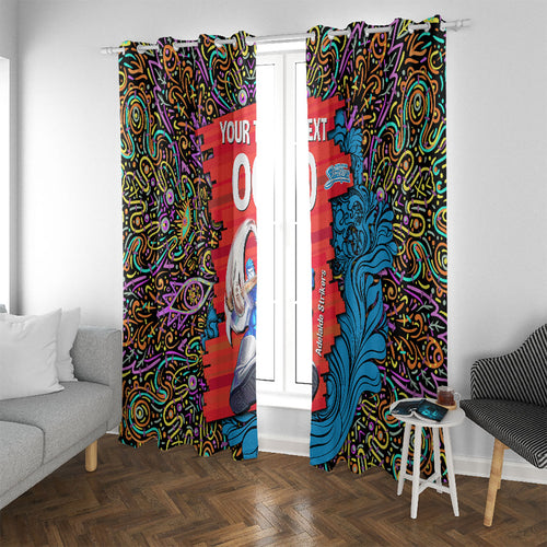 Personalized Adelaide Strikers Window Curtain Hippie Psychedelic Pattern Vibrant Mandala Art Style