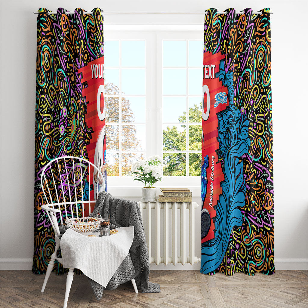 Personalized Adelaide Strikers Window Curtain Hippie Psychedelic Pattern Vibrant Mandala Art Style