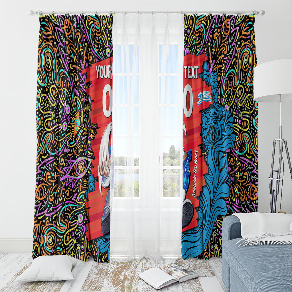 Personalized Adelaide Strikers Window Curtain Hippie Psychedelic Pattern Vibrant Mandala Art Style