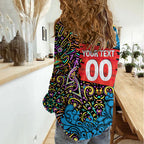 Personalized Adelaide Strikers Women Casual Shirt Hippie Psychedelic Pattern Vibrant Mandala Art Style