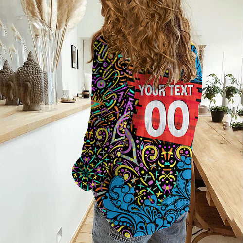 Personalized Adelaide Strikers Women Casual Shirt Hippie Psychedelic Pattern Vibrant Mandala Art Style