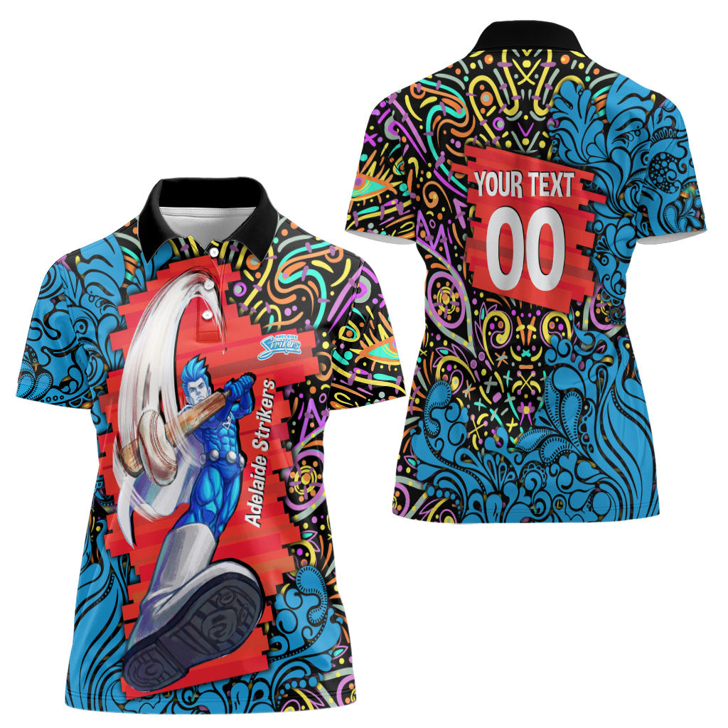 Personalized Adelaide Strikers Women Polo Shirt Hippie Psychedelic Pattern Vibrant Mandala Art Style