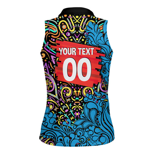 Personalized Adelaide Strikers Women Sleeveless Polo Shirt Hippie Psychedelic Pattern Vibrant Mandala Art Style