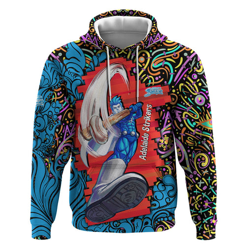 Personalized Adelaide Strikers Zip Hoodie Hippie Psychedelic Pattern Vibrant Mandala Art Style