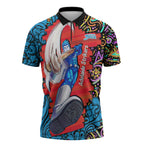 Personalized Adelaide Strikers Zipper Polo Shirt Hippie Psychedelic Pattern Vibrant Mandala Art Style