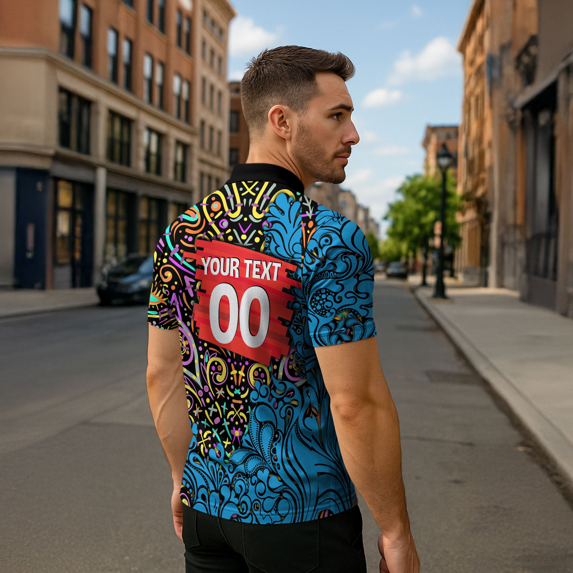Personalized Adelaide Strikers Zipper Polo Shirt Hippie Psychedelic Pattern Vibrant Mandala Art Style