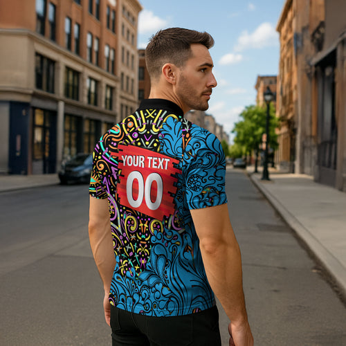 Personalized Adelaide Strikers Zipper Polo Shirt Hippie Psychedelic Pattern Vibrant Mandala Art Style