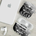 Personalized Penrith Panthers AirPods Case Y2K Grunge Aesthetic With Cyber Flames and Starburst Graphics