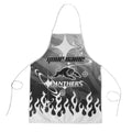 Personalized Penrith Panthers Apron Y2K Grunge Aesthetic With Cyber Flames and Starburst Graphics