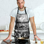 Personalized Penrith Panthers Apron Y2K Grunge Aesthetic With Cyber Flames and Starburst Graphics