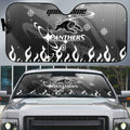 Personalized Penrith Panthers Auto Sun Shade Y2K Grunge Aesthetic With Cyber Flames and Starburst Graphics