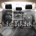 Personalized Penrith Panthers Back Car Seat Cover Y2K Grunge Aesthetic With Cyber Flames and Starburst Graphics