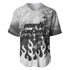 Personalized Penrith Panthers Baseball Jersey Y2K Grunge Aesthetic With Cyber Flames and Starburst Graphics