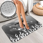 Personalized Penrith Panthers Bathroom Set Y2K Grunge Aesthetic With Cyber Flames and Starburst Graphics