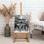 Personalized Penrith Panthers Canvas Wall Art Y2K Grunge Aesthetic With Cyber Flames and Starburst Graphics