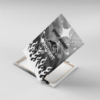 Personalized Penrith Panthers Canvas Wall Art Y2K Grunge Aesthetic With Cyber Flames and Starburst Graphics