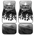 Personalized Penrith Panthers Car Mats Y2K Grunge Aesthetic With Cyber Flames and Starburst Graphics