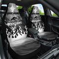 Personalized Penrith Panthers Car Seat Cover Y2K Grunge Aesthetic With Cyber Flames and Starburst Graphics