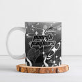 Personalized Penrith Panthers Ceramic Mug Y2K Grunge Aesthetic With Cyber Flames and Starburst Graphics