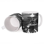 Personalized Penrith Panthers Ceramic Mug Y2K Grunge Aesthetic With Cyber Flames and Starburst Graphics