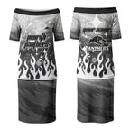 Personalized Penrith Panthers Couples Matching Puletasi and Hawaiian Shirt Y2K Grunge Aesthetic With Cyber Flames and Starburst Graphics