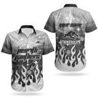 Personalized Penrith Panthers Couples Matching Short Sleeve Bodycon Dress and Hawaiian Shirt Y2K Grunge Aesthetic With Cyber Flames and Starburst Graphics