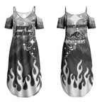 Personalized Penrith Panthers Couples Matching Summer Maxi Dress and Hawaiian Shirt Y2K Grunge Aesthetic With Cyber Flames and Starburst Graphics