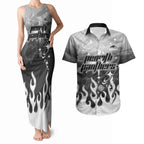 Personalized Penrith Panthers Couples Matching Tank Maxi Dress and Hawaiian Shirt Y2K Grunge Aesthetic With Cyber Flames and Starburst Graphics
