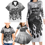 Personalized Penrith Panthers Family Matching Long Sleeve Bodycon Dress and Hawaiian Shirt Y2K Grunge Aesthetic With Cyber Flames and Starburst Graphics