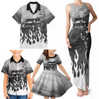 Personalized Penrith Panthers Family Matching Tank Maxi Dress and Hawaiian Shirt Y2K Grunge Aesthetic With Cyber Flames and Starburst Graphics