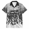 Personalized Penrith Panthers Hawaiian Shirt Y2K Grunge Aesthetic With Cyber Flames and Starburst Graphics