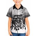Personalized Penrith Panthers Kid Hawaiian Shirt Y2K Grunge Aesthetic With Cyber Flames and Starburst Graphics