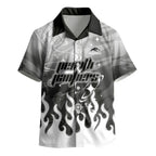 Personalized Penrith Panthers Kid Hawaiian Shirt Y2K Grunge Aesthetic With Cyber Flames and Starburst Graphics