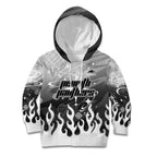 Personalized Penrith Panthers Kid Hoodie Y2K Grunge Aesthetic With Cyber Flames and Starburst Graphics