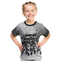 Personalized Penrith Panthers Kid T Shirt Y2K Grunge Aesthetic With Cyber Flames and Starburst Graphics