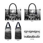 Personalized Penrith Panthers Leather Bag Y2K Grunge Aesthetic With Cyber Flames and Starburst Graphics