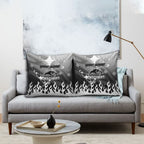 Personalized Penrith Panthers Pillow Cover Y2K Grunge Aesthetic With Cyber Flames and Starburst Graphics