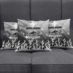 Personalized Penrith Panthers Pillow Cover Y2K Grunge Aesthetic With Cyber Flames and Starburst Graphics