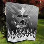 Personalized Penrith Panthers Quilt Y2K Grunge Aesthetic With Cyber Flames and Starburst Graphics